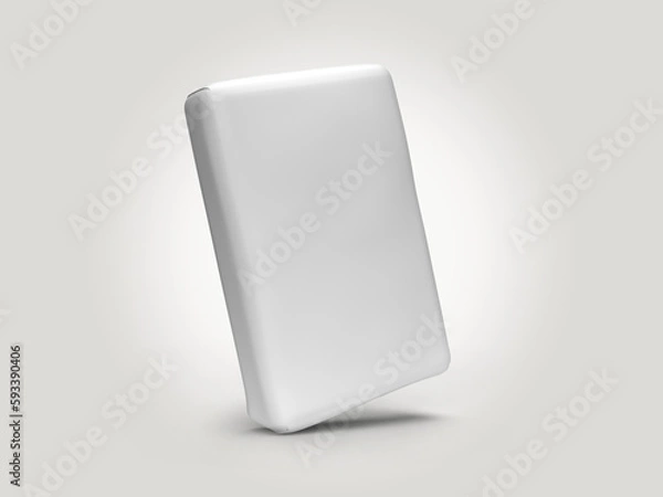 Fototapeta Cement Sack Paper Bag 3D Illustration Mockup Scene on Isolated Background. 3D illustration, 3D rendering.