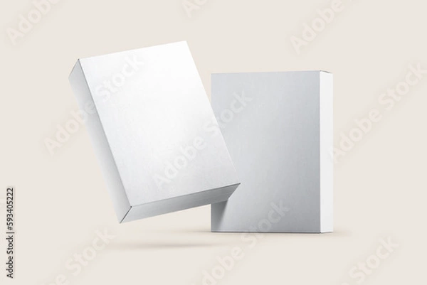 Fototapeta Porridge, cereals or washing powder box mock up. 3D illustration, 3D rendering. 