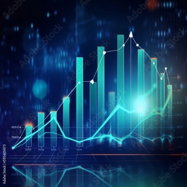 Obraz Growth graph and progress of business 