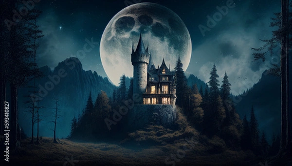 Fototapeta Wild Old Castle Generative AI