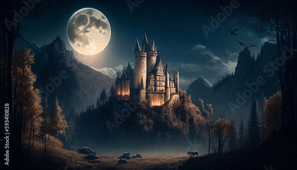 Fototapeta Wild Old Castle Generative AI