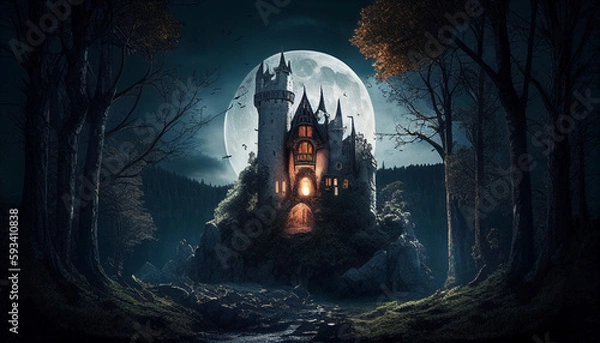 Fototapeta Wild Old Castle Generative AI