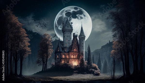 Fototapeta Wild Old Castle Generative AI