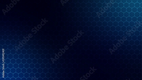 Obraz 六角形パターン背景素材，テクノロジー，ネイビーのグラデーション01