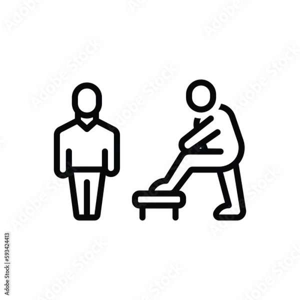 Fototapeta Black line icon for attitude 