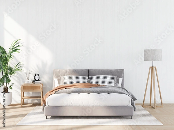 Obraz interior modern bedroom, Minimalism. 3d render