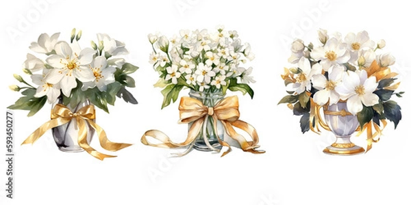 Fototapeta bouquet of flowers isolated