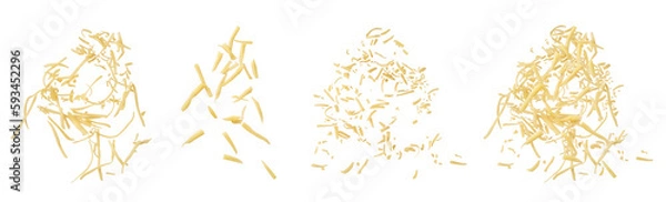 Obraz Cheese shavings set on a white isolated background