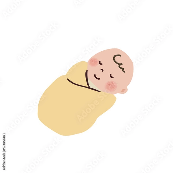 Obraz おくるみに包まれている赤ちゃん