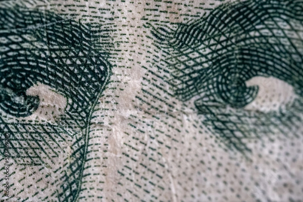 Obraz Impressive eyes from some old bill