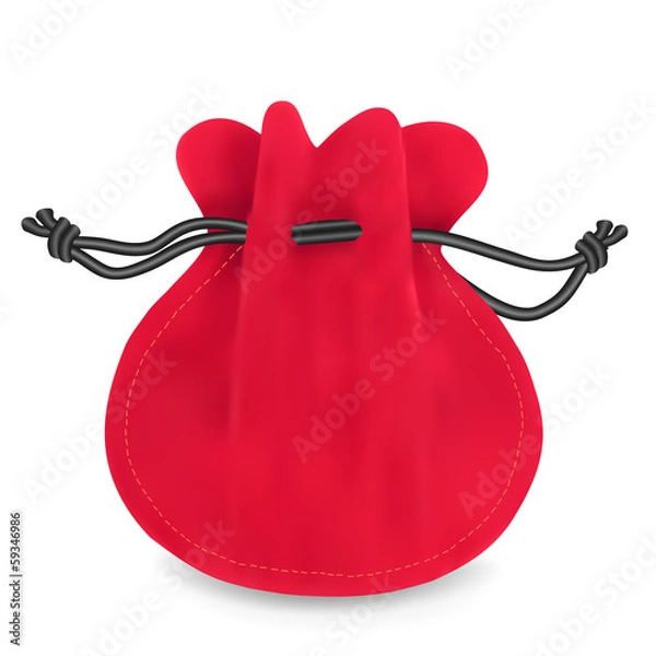 Obraz Red velvet sack. Vector illustration