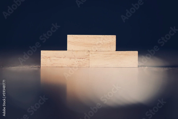Obraz Wooden blocks Background for business text.