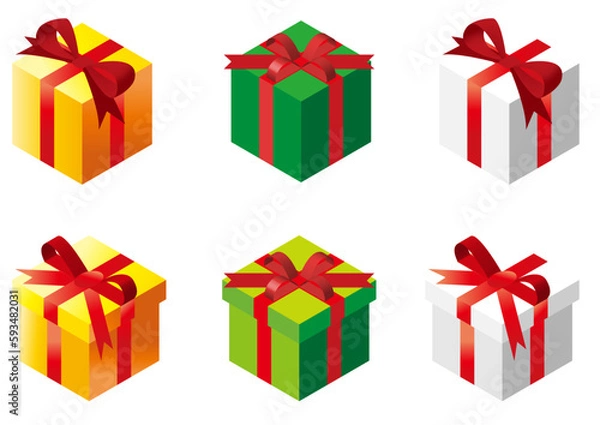 Obraz プレゼントボックスイラスト素材セット