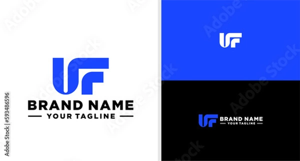 Obraz UF LOGO MONOGRAM UNIQUE ELEGANT LUXURY BOLD EDITABLE