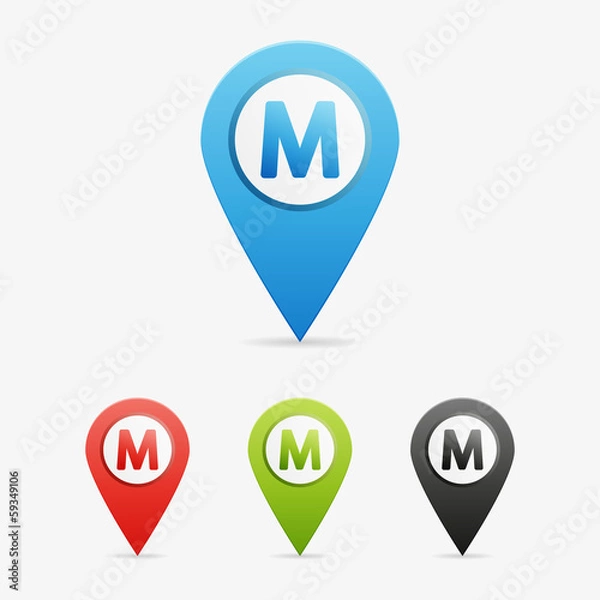 Fototapeta Vector letter and number pointers