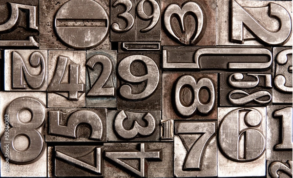 Fototapeta old block numbers
