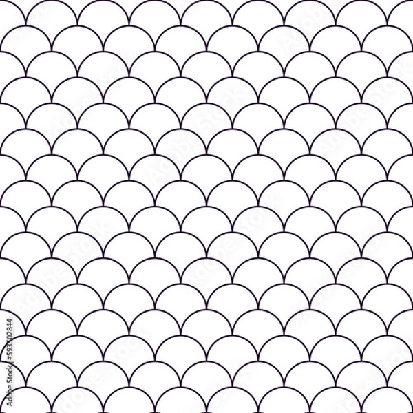 Fototapeta Fish scales seamless pattern illustration
