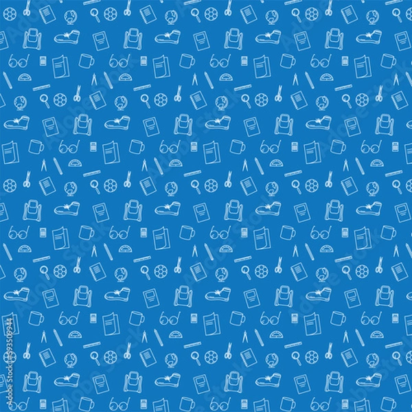Fototapeta Back to School stuff seamless Pattern