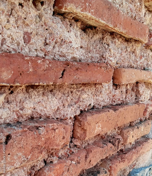 Obraz red bricks wall structure background