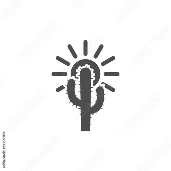 Obraz Desert cactus icon isolated on transparent background