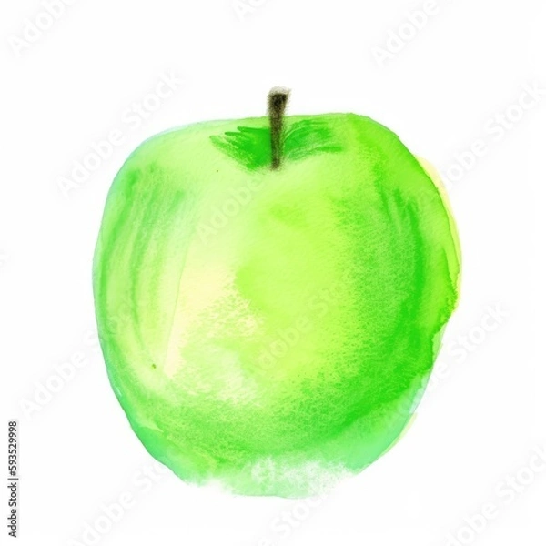 Obraz Green apple isolated on white.