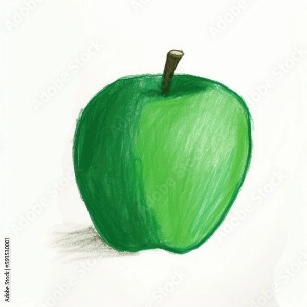 Obraz Green apple isolated on white.