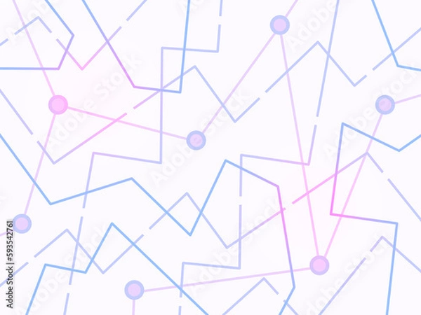 Fototapeta Geometric background with lines, circles, angles and polygons with gradient colors