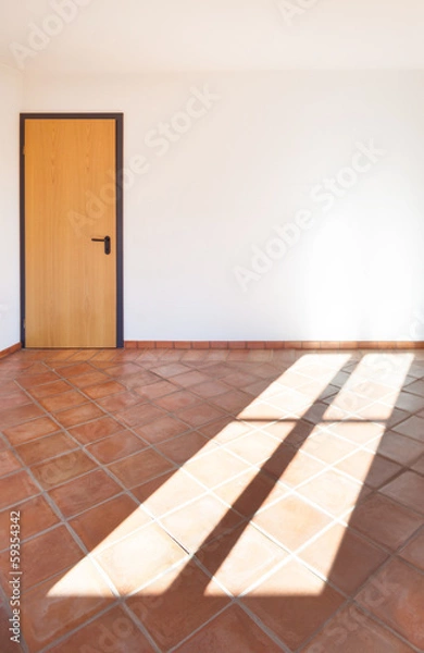 Obraz Architecture, interior, empty room with terracotta floor