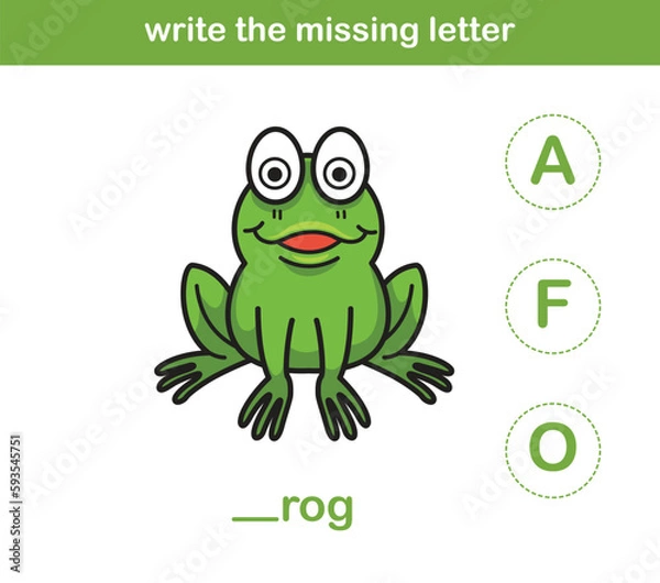 Fototapeta write the missing letter,illustration, vector