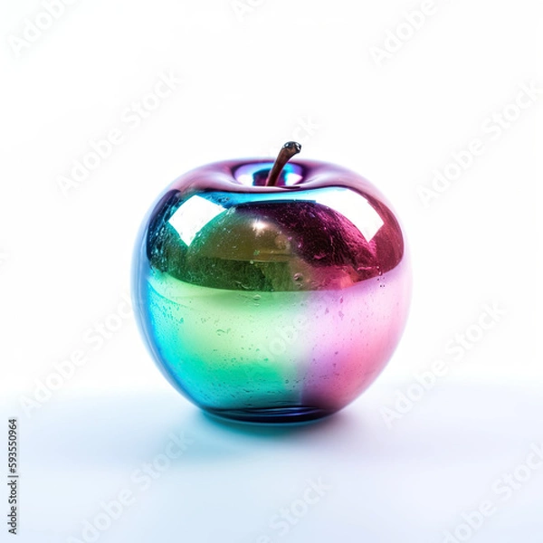 Obraz glass translucent neon apple