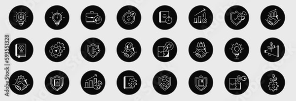 Fototapeta Simple Creative and unique Business Icon Set with hand-drawn touch. Vector Editable Stroke.