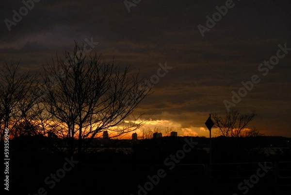 Obraz 印旛沼の夕焼け４４