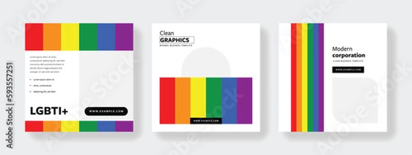 Obraz LGBTQ community templates, social media posts, lesbian, gay, bisexual and queer, coloured gradient background, vector, sex orientation, gender identity