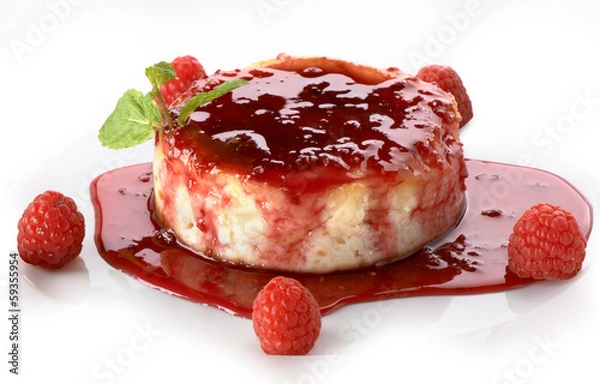 Obraz raspberry cheese dessert