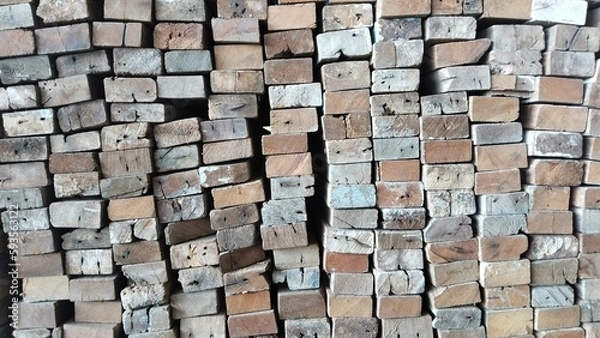 Obraz Wooden stack of bricks