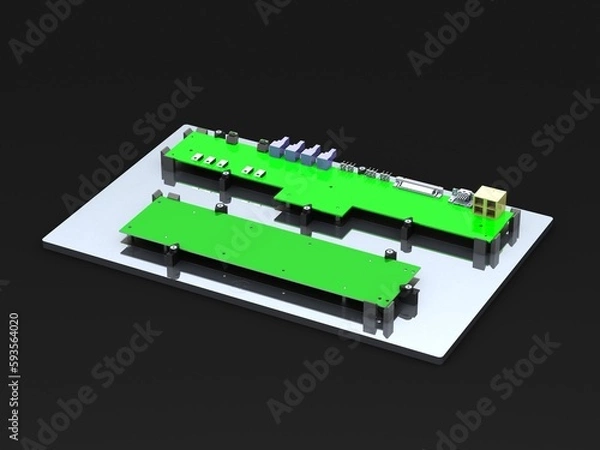 Fototapeta PCB Press Fit Fixture MOD201206 3D Rendering
