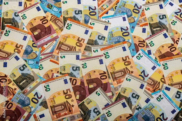 Fototapeta a heap of different euro banknotes