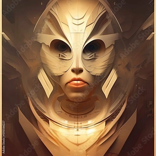 Obraz Lady with wasp mask