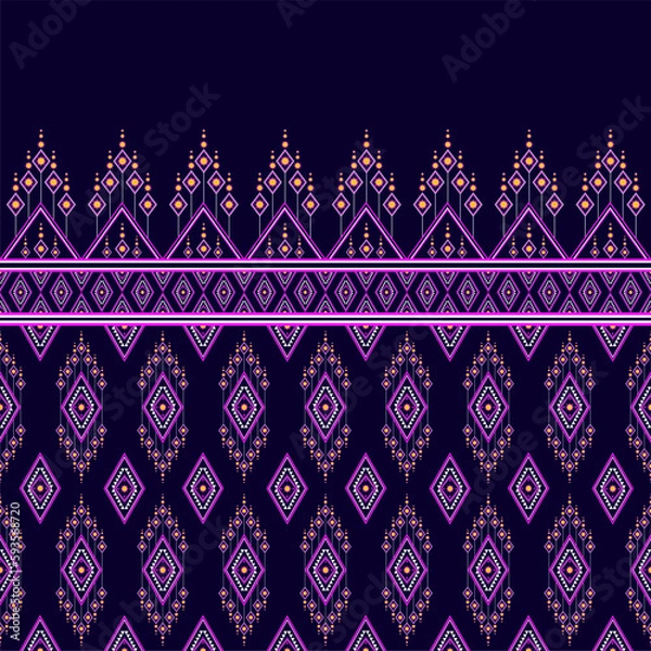 Obraz Thai silk fabric vector pattern.