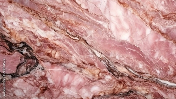 Fototapeta a close up of a pink marble surface. Generative Ai