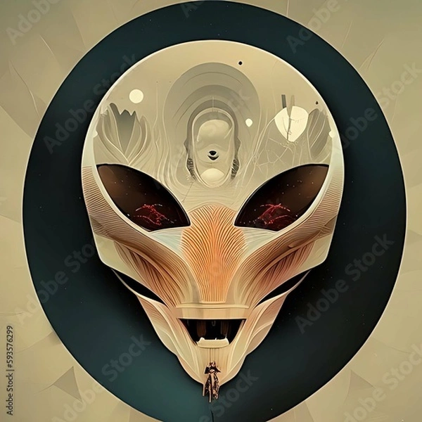 Obraz Allien platinum skull