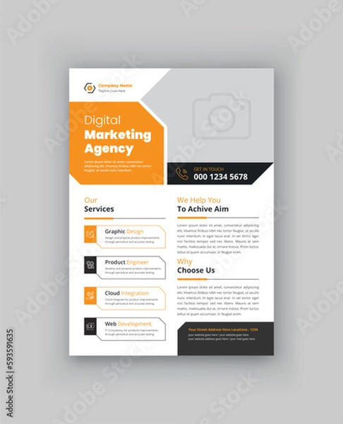 Fototapeta Corporate business brochure flyer design layout template A4, Template vector design for Magazine, Poster, Corporate Presentation, Portfolio, Flyer infographic, vector layout