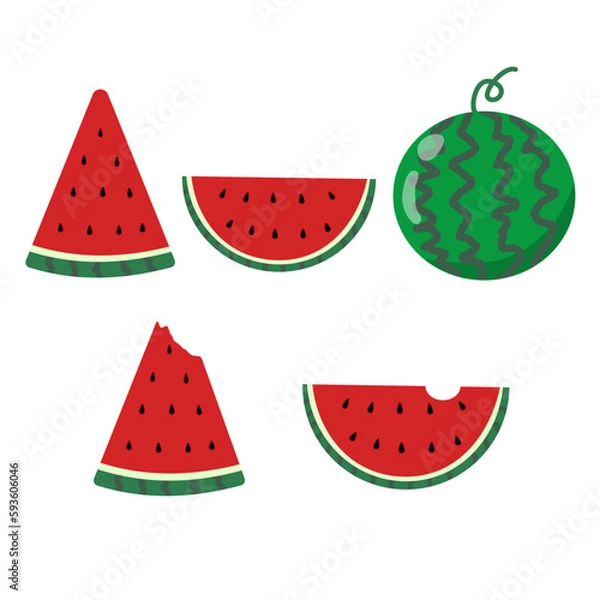 Obraz カットされたスイカのイラスト