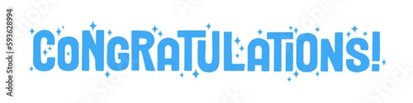 Obraz Congratulations lettering design. Fun and joyful typography design. Congrats message banner.
