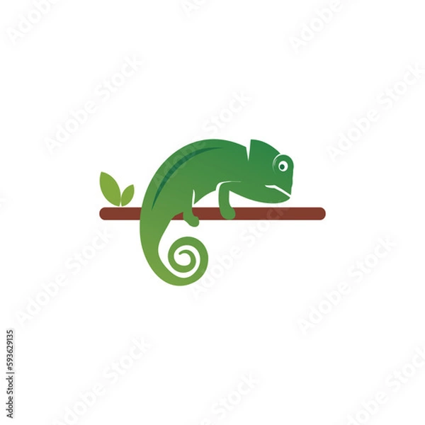 Fototapeta beautiful and elegant chameleon vector design.
