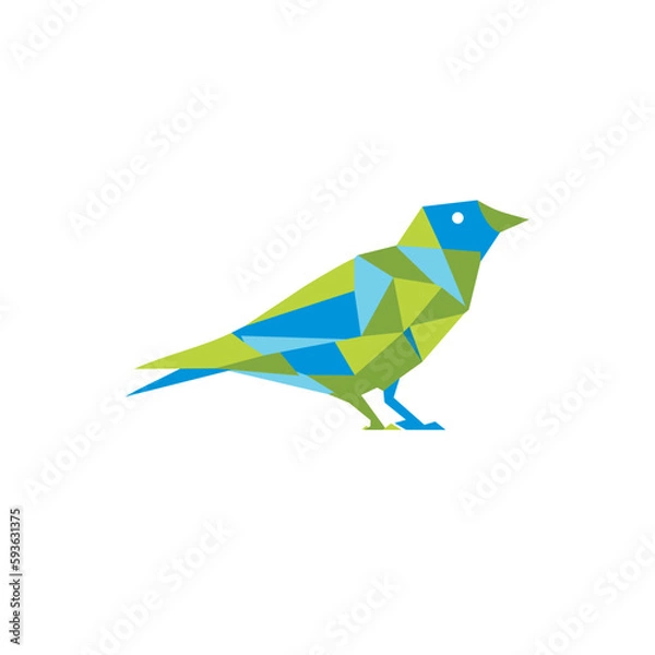 Fototapeta simple bird logo design with various colors.