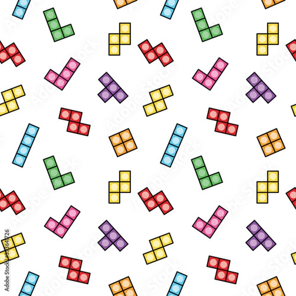 Obraz Colorful tetris blocks seamless pattern