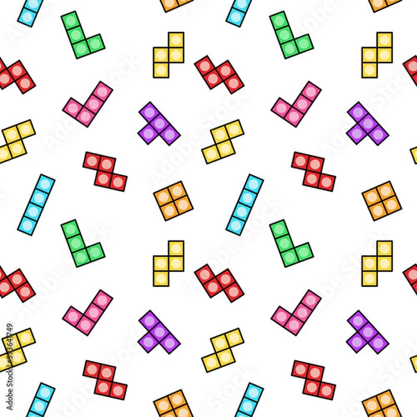 Obraz Colorful tetris blocks seamless pattern