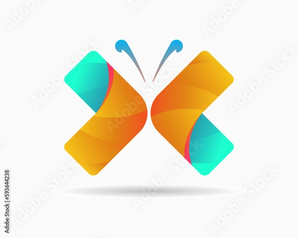 Fototapeta letter X butterfly logo design template. simple style logo. beauty letter x vector