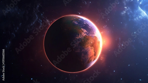 Fototapeta View of the Earth from space, close-up